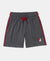 Super Combed Cotton Rich Graphic Printed Shorts with Contrast Side Taping - Charcoal Melange & Shanghai Red-1
