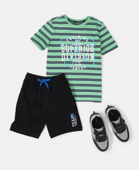 Super Combed Cotton Rich Graphic Printed Shorts - Black-4