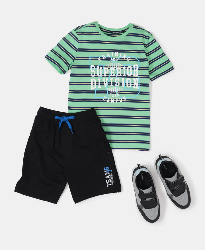 Super Combed Cotton Rich Graphic Printed Shorts - Black-4
