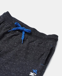 Super Combed Cotton Rich Graphic Printed Shorts - Black Snow Melange-3