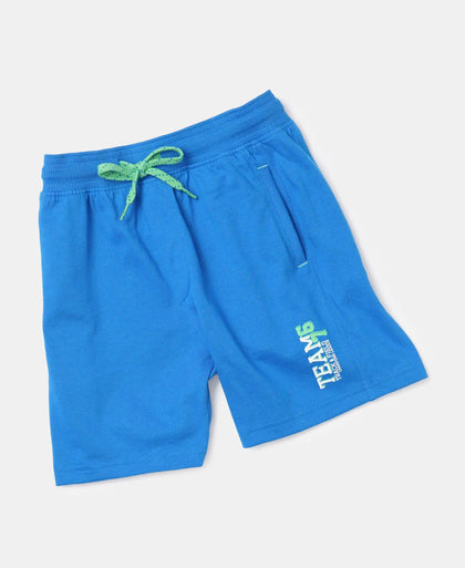 Super Combed Cotton Rich Graphic Printed Shorts - Neon Blue-5