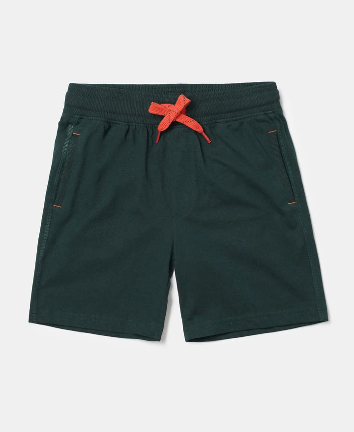 Super Combed Cotton Rich Graphic Printed Shorts - Pine Green-1