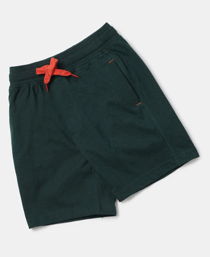 Super Combed Cotton Rich Graphic Printed Shorts - Pine Green-5