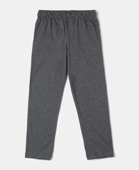 Super Combed Cotton Rich Graphic Printed Trackpants with Contrast Side Piping - Charcoal Melange & Shanghai Red-2