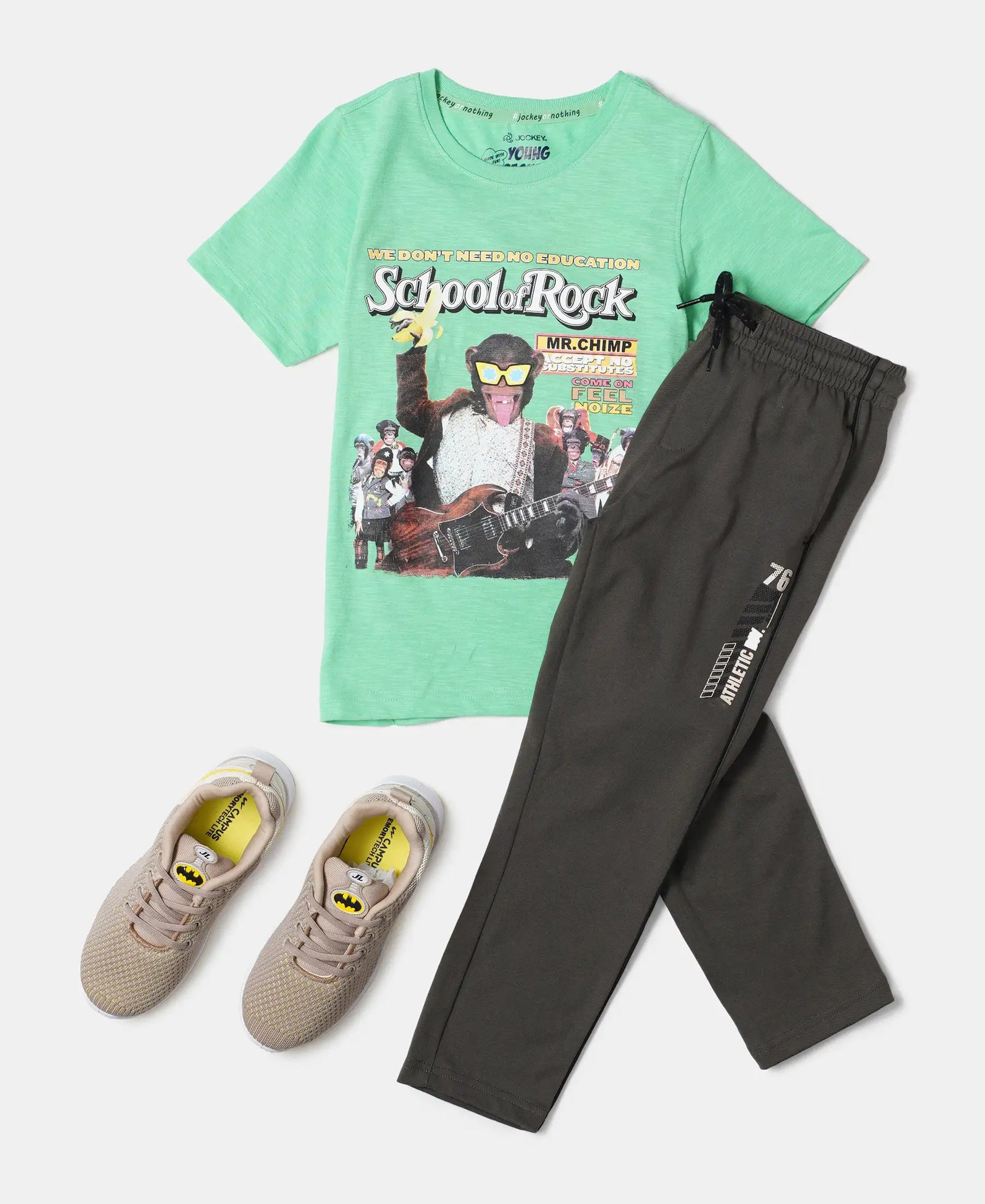Super Combed Cotton Rich Graphic Printed Trackpants with Contrast Side Piping - Deep Olive-4