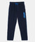 Super Combed Cotton Rich Graphic Printed Trackpants with Contrast Side Piping - Navy-1
