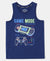 Super Combed Cotton Graphic Printed Tank Top - Blue Depth Printed-1