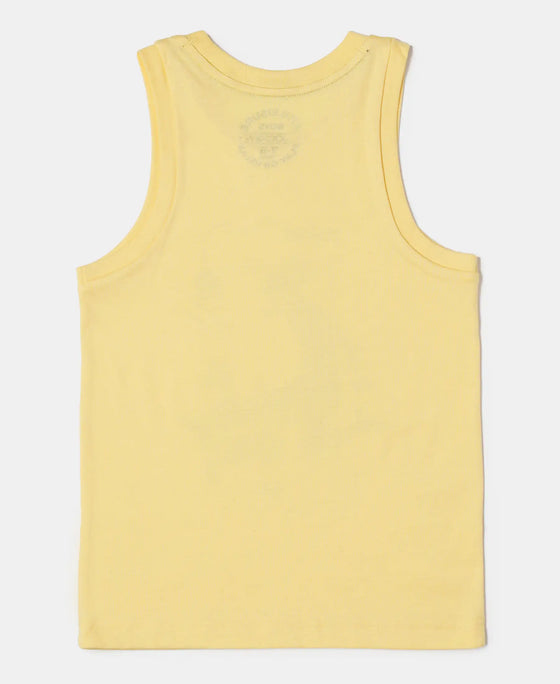 Super Combed Cotton Graphic Printed Tank Top - Malibu Blue-2