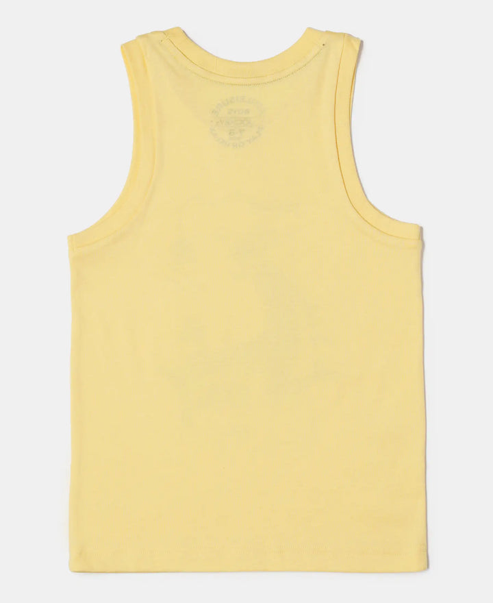 Super Combed Cotton Graphic Printed Tank Top - Malibu Blue-2