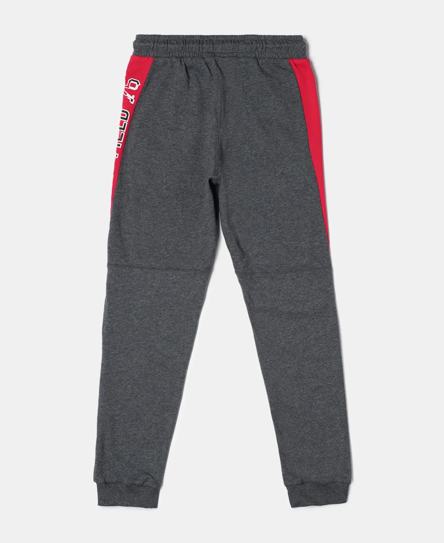 Super Combed Cotton Rich Graphic Printed Joggers with Ribbed Cuff Hem - Charcoal Melange-2