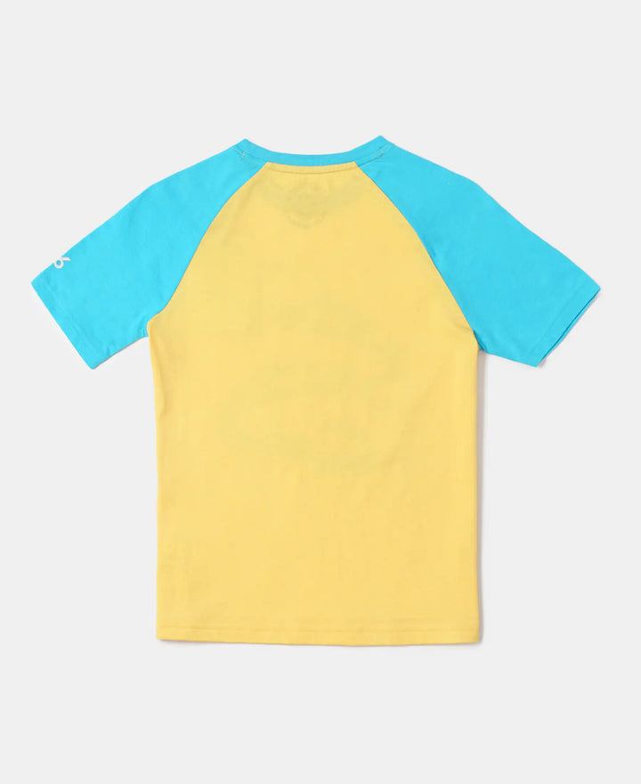 Super Combed Cotton Graphic Printed Half Sleeve Raglan T-Shirt - Beach Ball-2