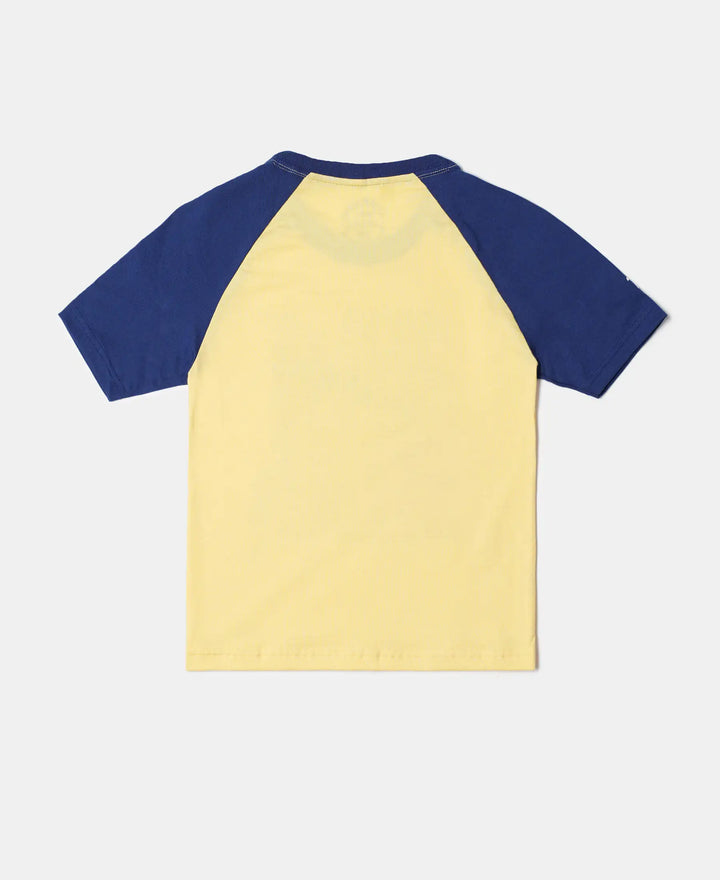 Super Combed Cotton Graphic Printed Half Sleeve Raglan T-Shirt - Snap Dragon-2
