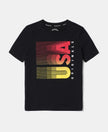 Super Combed Cotton Graphic Printed Half Sleeve T-Shirt - Black-1
