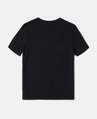 Super Combed Cotton Graphic Printed Half Sleeve T-Shirt - Black-2