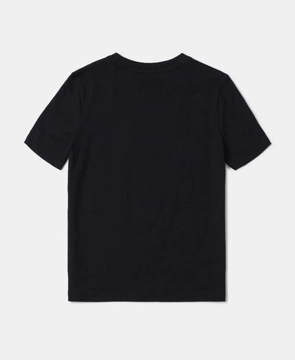 Super Combed Cotton Graphic Printed Half Sleeve T-Shirt - Black-2