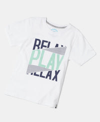Super Combed Cotton Graphic Printed Half Sleeve T-Shirt - White Printed-5