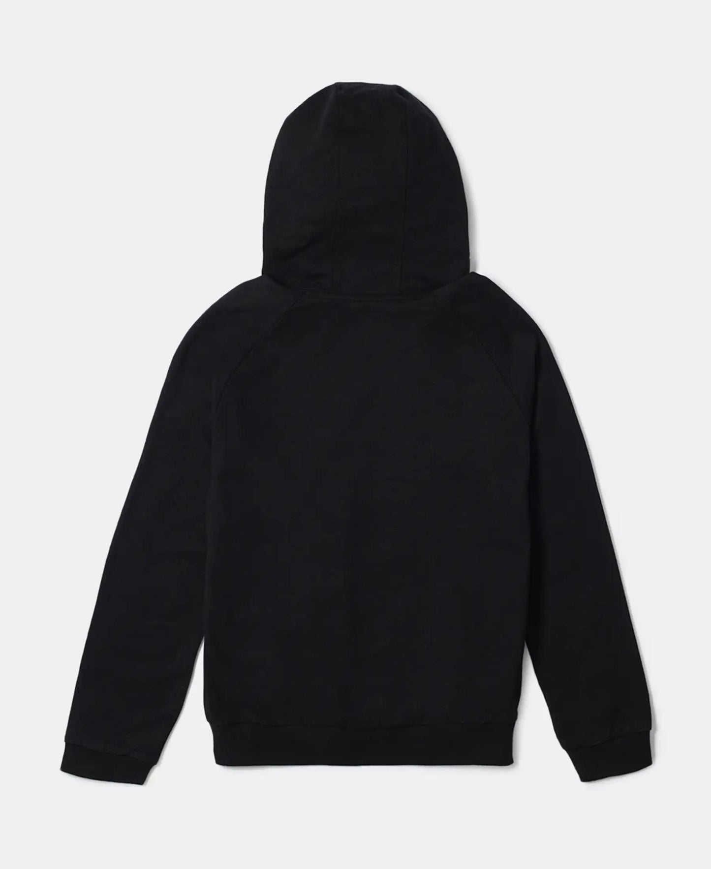 Super Combed Cotton French Terry Graphic Printed Hoodie Sweatshirt - Black-2