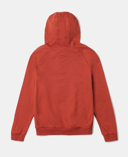 Super Combed Cotton French Terry Graphic Printed Hoodie Sweatshirt - Cinnabar-2