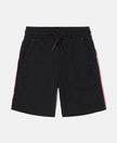 Super Combed Cotton Rich Shorts with Contrast Side Taping - Black-1