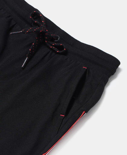 Super Combed Cotton Rich Shorts with Contrast Side Taping - Black-3