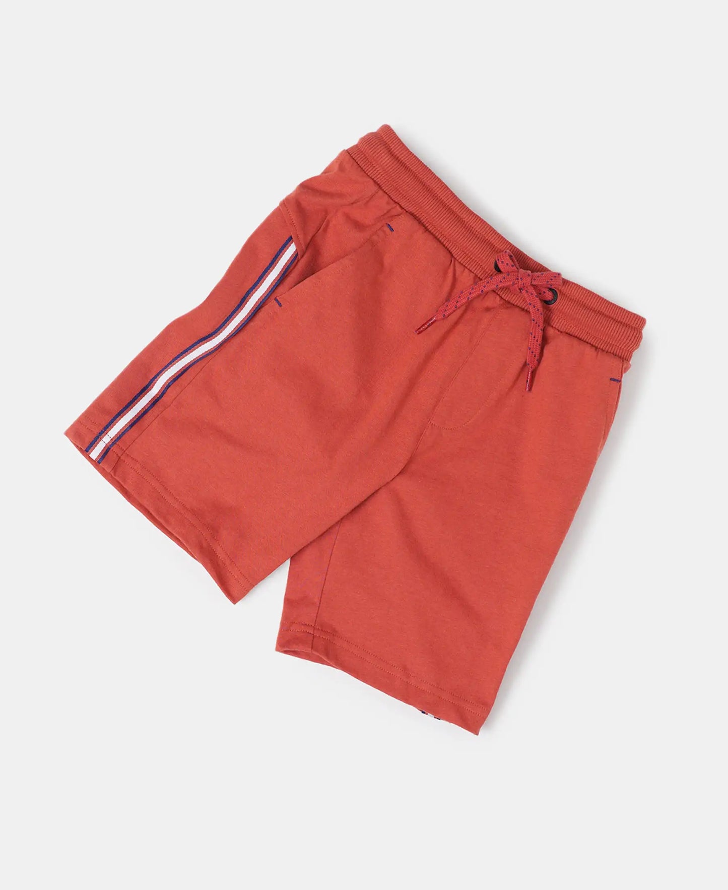 Super Combed Cotton Rich Shorts with Contrast Side Taping - Cinnabar-5