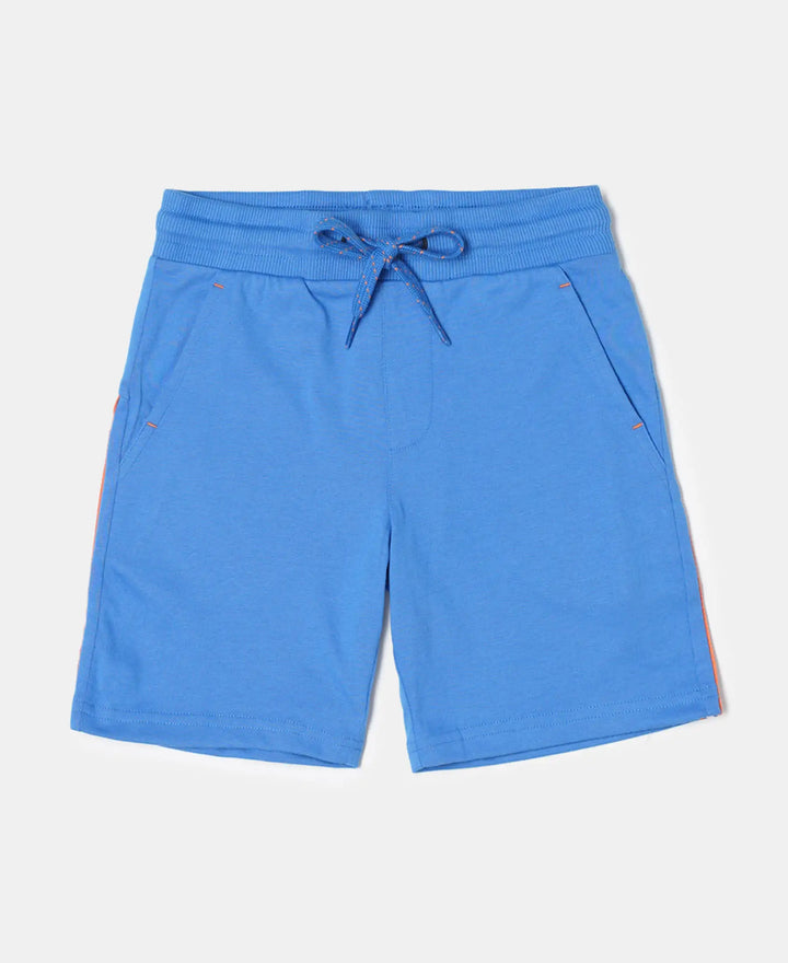 Super Combed Cotton Rich Shorts with Contrast Side Taping - Palace Blue-1