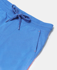 Super Combed Cotton Rich Shorts with Contrast Side Taping - Palace Blue-3