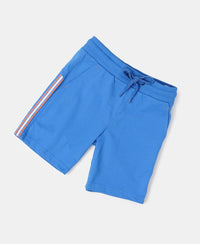 Super Combed Cotton Rich Shorts with Contrast Side Taping - Palace Blue-5