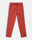 Super Combed Cotton Rich Trackpants with Contrast Side Taping - Cinnabar-1