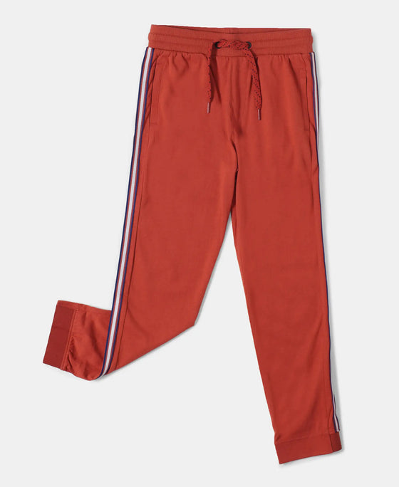 Super Combed Cotton Rich Trackpants with Contrast Side Taping - Cinnabar-5