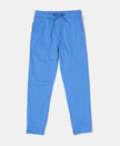 Super Combed Cotton Rich Trackpants with Contrast Side Taping - Palace Blue-1