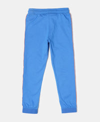 Super Combed Cotton Rich Trackpants with Contrast Side Taping - Palace Blue-2