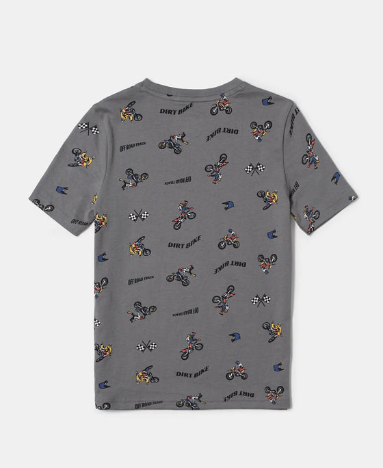 Super Combed Cotton Printed Half Sleeve T-Shirt - White Printed-10