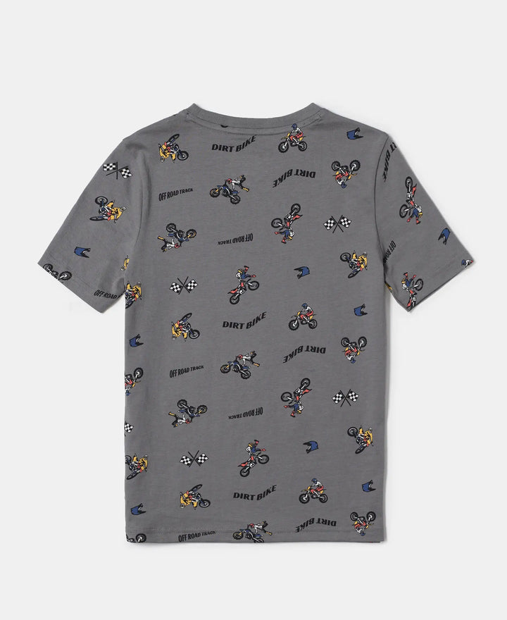 Super Combed Cotton Printed Half Sleeve T-Shirt - White Printed-10