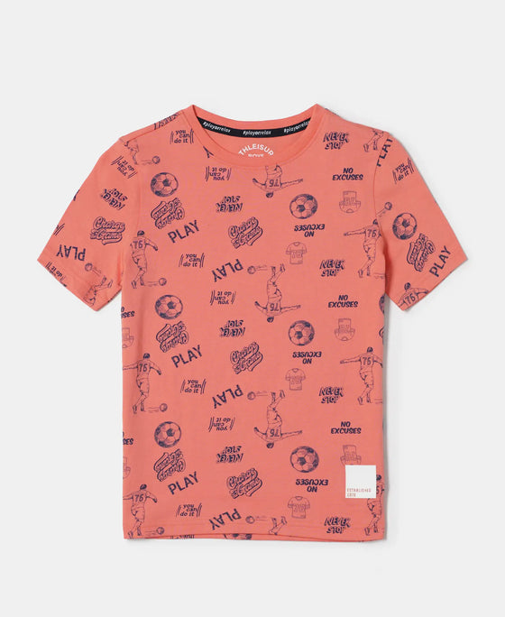 Super Combed Cotton Printed Half Sleeve T-Shirt - White Printed-3