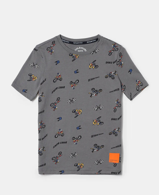 Super Combed Cotton Printed Half Sleeve T-Shirt - White Printed-9