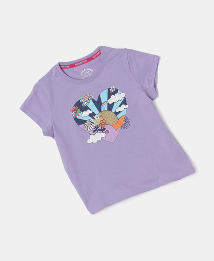 Super Combed Cotton Graphic Printed T-Shirt - Paisley Purple-5