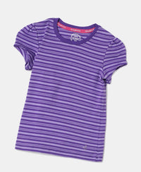 Super Combed Cotton Elastane Rib Striped Short Sleeve T-Shirt - Royal Purple & Paisley Purple-5