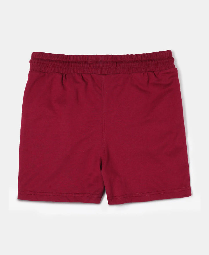 Super Combed Cotton French Terry Solid Shorts - Biking Red-2