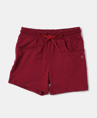 Super Combed Cotton French Terry Solid Shorts - Biking Red-5