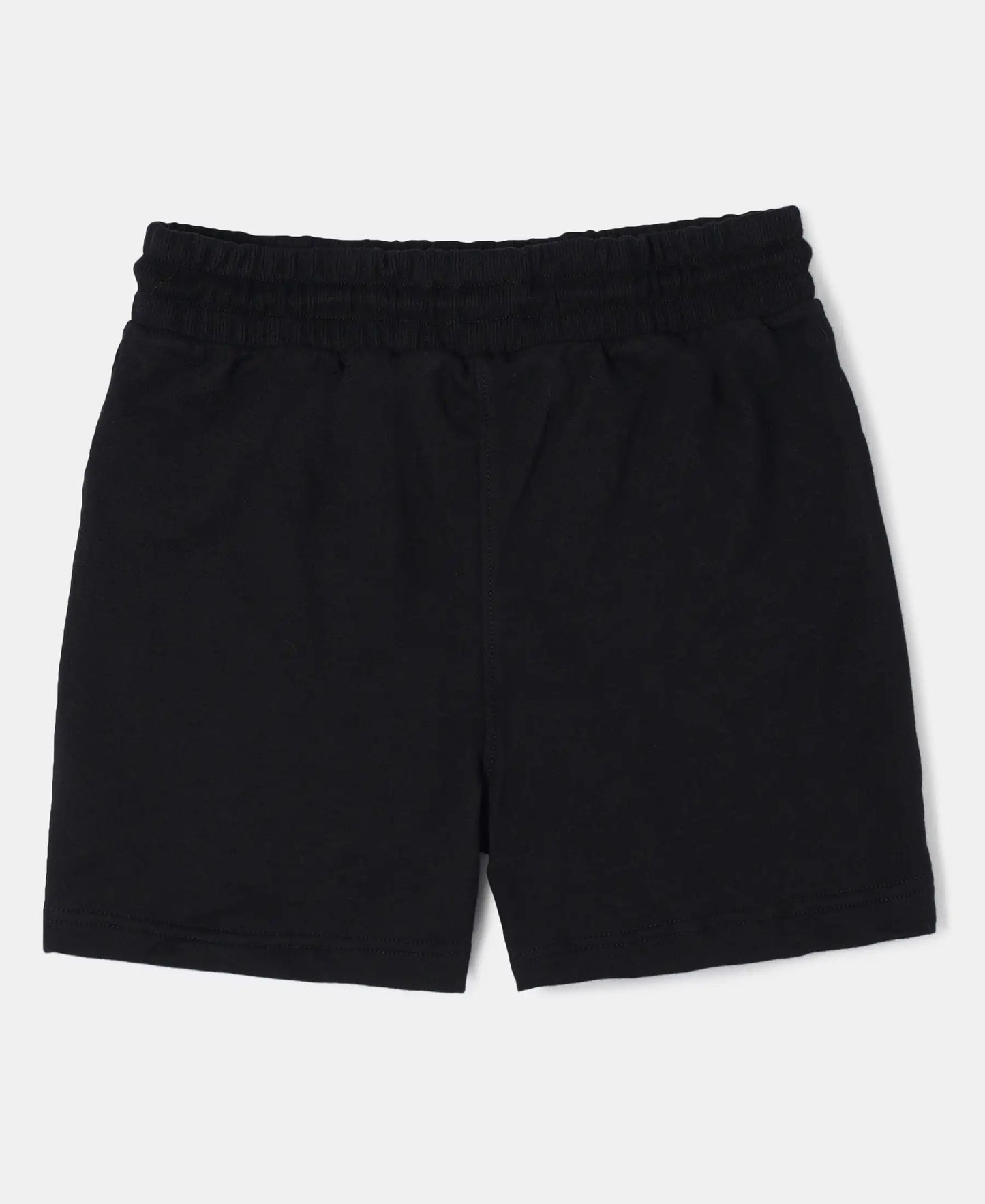 Super Combed Cotton French Terry Solid Shorts - Black-2