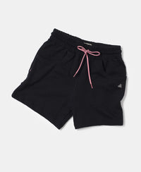 Super Combed Cotton French Terry Solid Shorts - Black-5