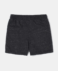 Super Combed Cotton French Terry Solid Shorts - Black Snow Melange-2
