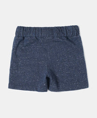 Super Combed Cotton French Terry Solid Shorts - Blue Snow Melange-2