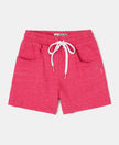 Super Combed Cotton French Terry Solid Shorts - Ruby Snow Melange-1