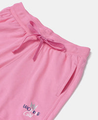 Super Combed Cotton Rich Graphic Printed Shorts with Curved Hem - Pink Carnation-3