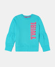 Super Combed Cotton French Terry Graphic Printed Sweatshirt - Paradise Teal-1