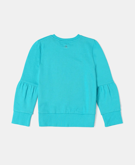 Super Combed Cotton French Terry Graphic Printed Sweatshirt - Paradise Teal-2