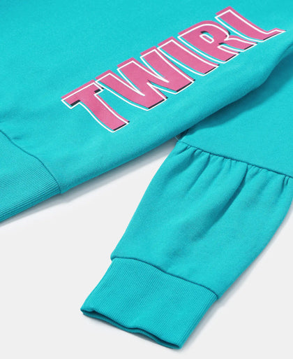 Super Combed Cotton French Terry Graphic Printed Sweatshirt - Paradise Teal-3