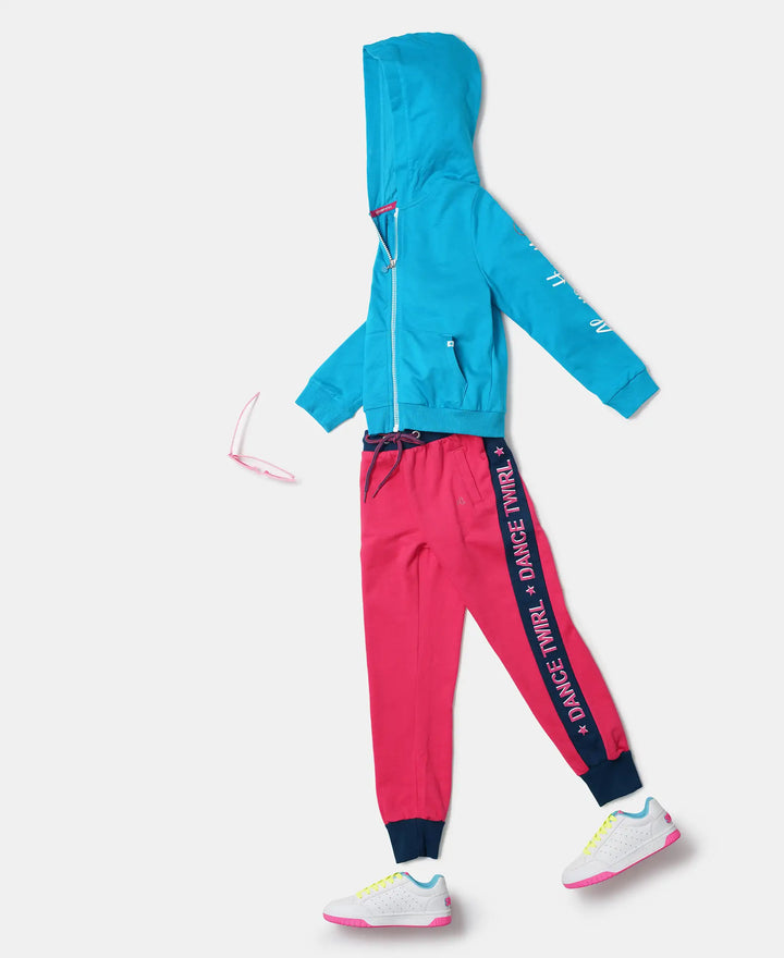 Super Combed Cotton French Terry Graphic Printed Relaxed Fit Joggers - Ruby-4